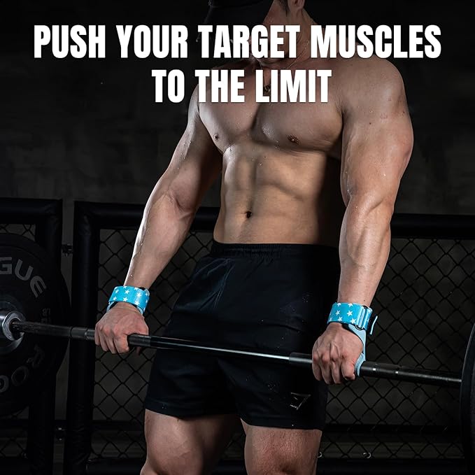 MANUEKLEAR Gym Straps Weight Lifting, Double Leather Lifting Straps for Men Deadlift with Cushion Wrist Loop, Gym Lifting Wrist Wraps for Weightlifting