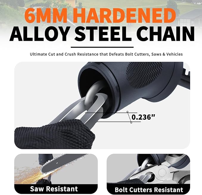 Bike Chain Lock, 5 Digit Combination Heavy Duty Anti Theft 3.9Ft Bicycle Chain Lock,6mm Thick High Hardness keyless Bike Lock for Bike,Scooter,Motorcycle,Door, Gate