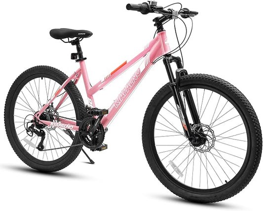 24/26/27.5 Inch Wheels Mountain Bike Shimano 21 Speeds with Mechanical Disc Brakes Aluminum/High-Carbon Steel Frame Suspension MTB Bikes Mountain Bicycle for Adult & Teenagers