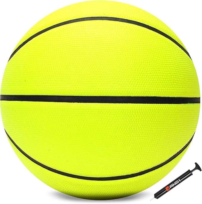 AND1 Fantom Rubber Basketball: Official Regulation Size 7 (29.5 inches) Rubber Basketball - Deep Channel Construction Streetball, Made for Indoor Outdoor Basketball Games