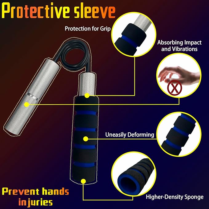 Grip Strength Trainer Set,50-300LB Hand Grip Strengthener,Hand Forearm strengthener 6 Pack, Workout equipment,Strength Training Exercisefor Hand Arm Forearm Wrist Finger