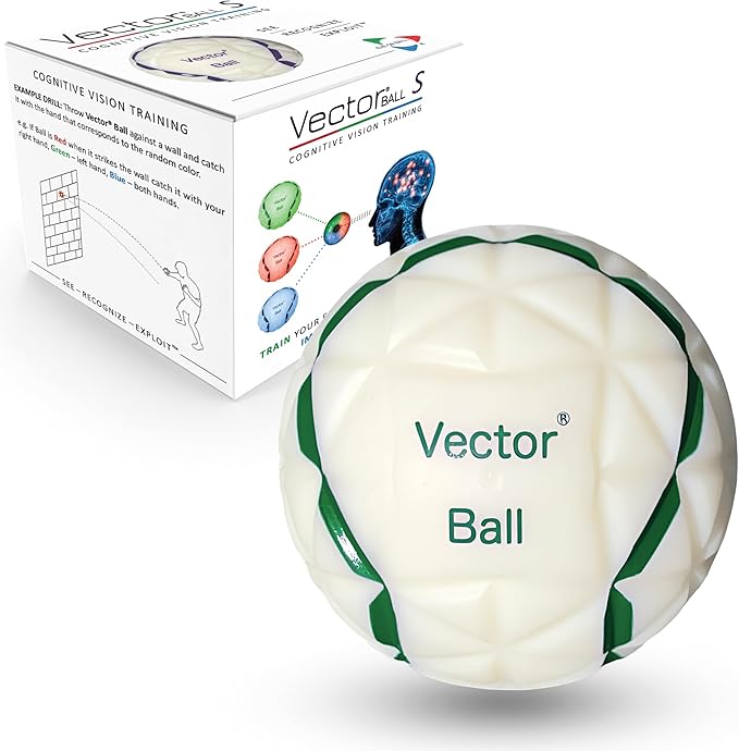 Vector Ball S Neuro-Visual Reaction Ball for Improving Sports Quickness, Focus, Agility, Speed, Hand Eye Coordination - Waterproof, Impact Color-Changing Reflex Trainer - Cognitive Training Tool