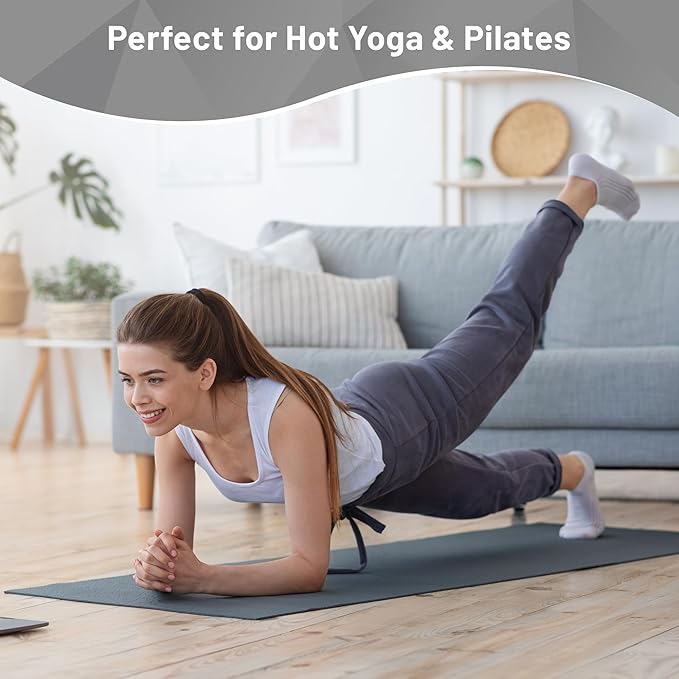Non Slip Hot Yoga Towel with Grip Dots – Sweat Absorbent Microfiber Yoga Mat Towel for Hot Yoga, Pilates, Bikram & Fitness – 72"x24" Anti-Slip, Quick-Dry, Machine Washable