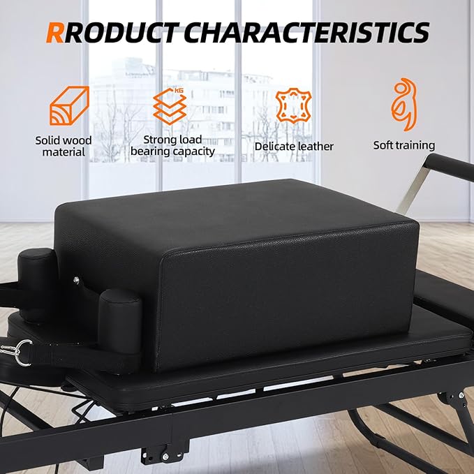 FAHKNS Portable Pilates Reformer Sitting Box, Non-Slip Pilates Sit Boxs for Home Workout, Pilates Exercise Accessories for Pilates Refomer/Board, Posture Correction