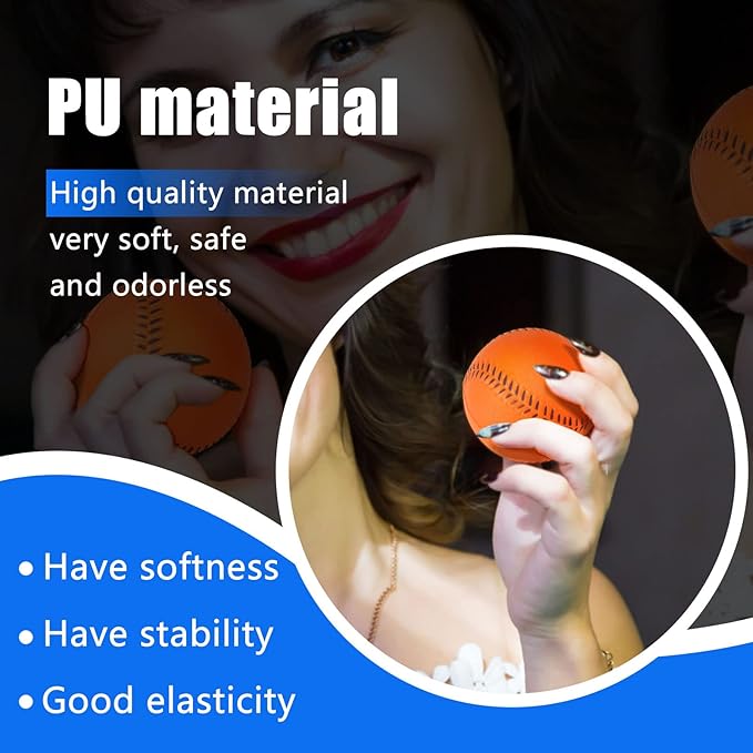 GKK Foam Baseballs 12 Pack Soft Baseballs for Youth Teenager Players Sports Foam Baseballs Training Balls for Hitting and Indoor or Outdoor Play