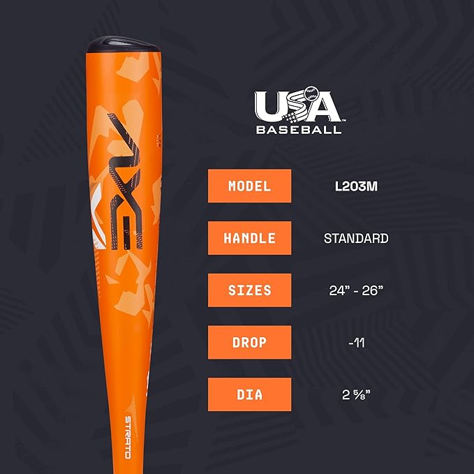 Axe | Strato | USA Tee Ball Baseball Bat | Drop -11 | 1-Piece Alloy | 2-5/8" Barrel | Orange/Navy