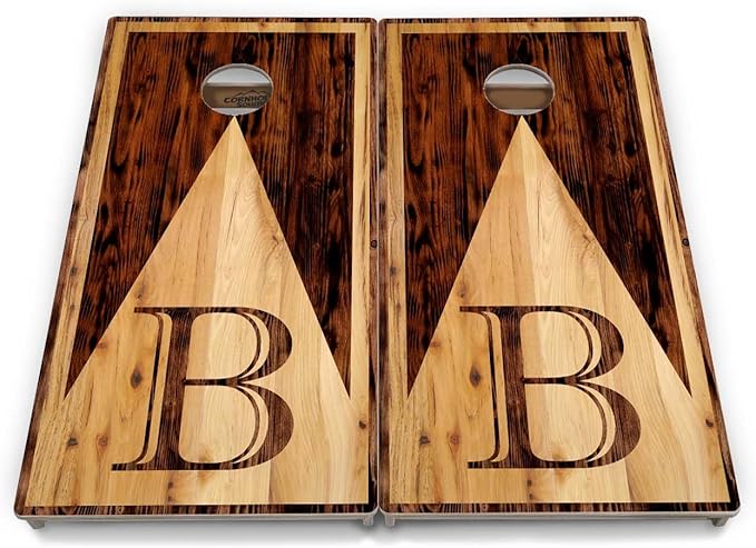 Tournament Cornhole Boards - Regulation 2'x4' Set 3/4" Baltic Birch - Bags Sold Separatetly (Wood Letter Design)
