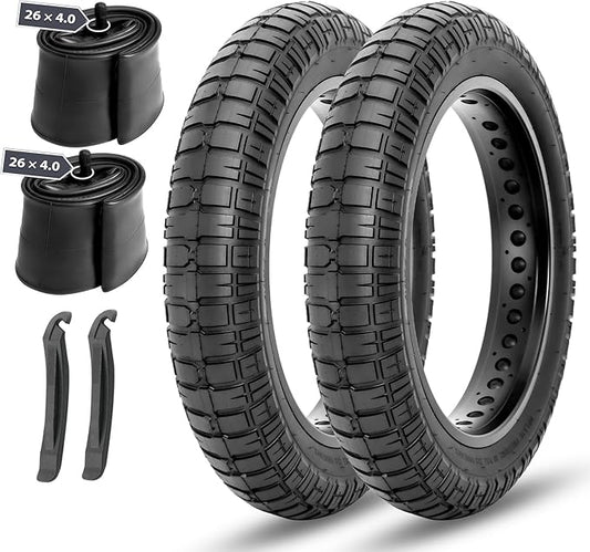 MOHEGIA E-bike Fat Tires Replacement Set: 2 Pack 20x4.0 inch Electric Bicycle Tires, Pair Inner Tubes with Tire Levers, High-Performance with Street or Urban Road Riding