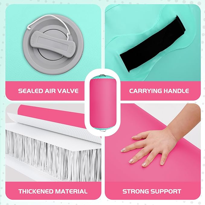 Inflatable Gymnastics Air Roller Set, Tumble Rolling Air Roller Gymnastics Barrel with Electric Pump for Kids Adults Home Outdoor Gymnastic Training Cheerleading Yoga