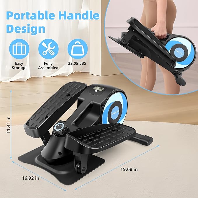 ANCHEER Under Desk Elliptical, Under Desk Bike Pedal Exerciser, Fully Assembled Leg Exerciser 2 in 1 Seated Standing Elliptical, Ultra-Quiet Mini Elliptical Machines for Home Office Use