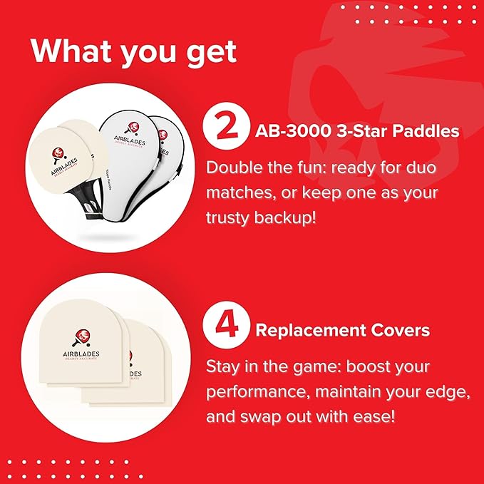 Professional Ping Pong Paddle with Hard Carry Case | Pro Table Tennis Racket | Table Tennis Paddle with Ergonomic Handle | 5 Blades of Wood with Premium Rubber and Sponge by AirBlades