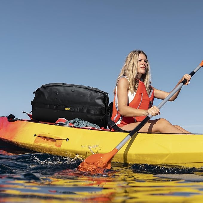 MIER Large Waterproof Duffel Bag Rolltop Dry Backpack Duffle Bags for Kayaking, Rafting, Boating, Swimming, Camping, Travel, Gym, Beach, 60L/80L