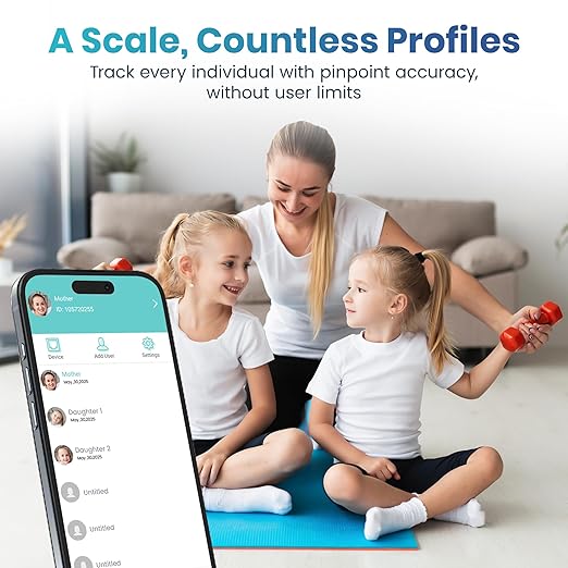 8-Electrode Smart Weight Scale for Body Weight with Mobile App | Digital Weight Scale | BIA Technology for BMI, Muscle Mass & More | Bluetooth Connectivity