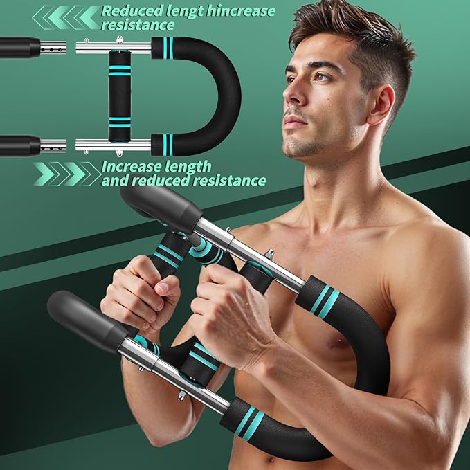 Twister Arm Trainer,40-100lb Adjustable Chest Workout Device,Portable Power Twister Bar,Twist Arm Trainer,Forearm Strengthener Exerciser Spring Resistance for Home Fitness