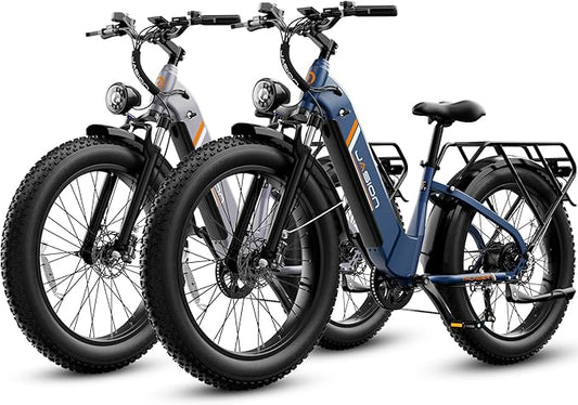 Jasion Thunder Electric Bike, 1500W Peak Motor, 30+MPH Max Speed & 80 Miles with 486Wh Removable Battery, APP Control Ebike for Adults, Hydraulic Brakes, Front Suspension, 26'' x 4'' Fat Tire Bicycles