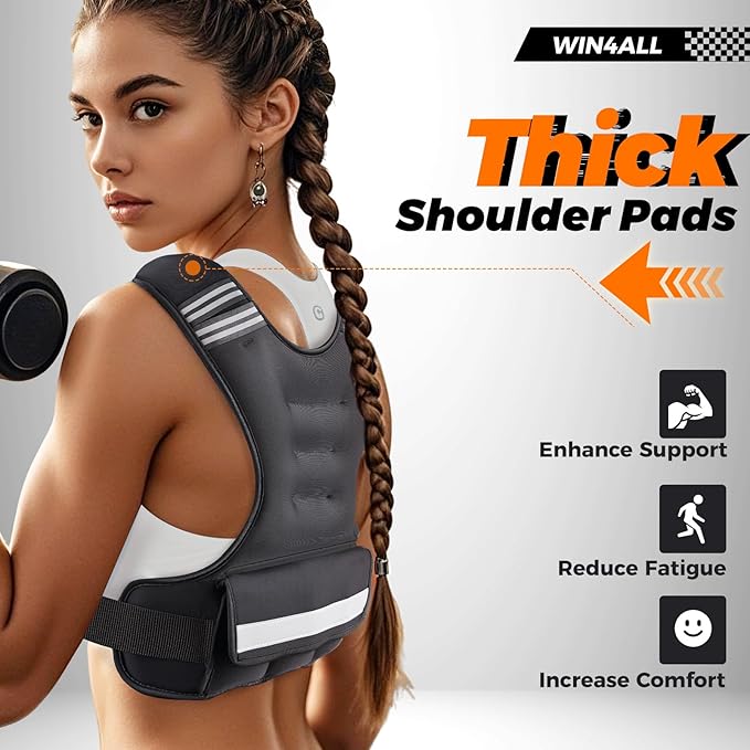 Weighted Vest Woman Adjustable Weights For Walking, 6-12lb/12-18lb, Weighted Vest Woman with 6 Ironsand Weights, Weight Vest For Women/Men, Weight Vest For Walking, Strength Training, Running