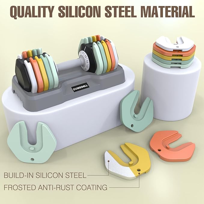 25/55 lbs Pair Adjustable Dumbbell Set, Adjust Dumbbell Weight for Exercises Pair Dumbbells for Men and Women in Home