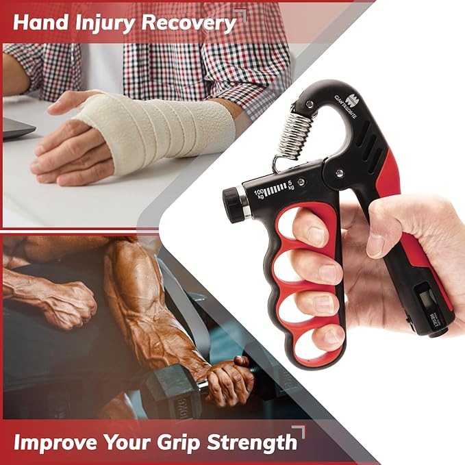 Grip Strength Trainer, Adjustable Resistance 11-220 Ibs Forearm Strengthener,Hand Grip Strengthener With Digital Counter,Improve Wrist Strength,Hand Recovery Exercises