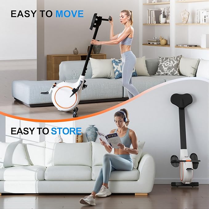 Rowing Machine, Magnetic Rowing Machines for Home with 300lb Weight Capacity, 32-Levels Quiet Adjustable Resistance, Compact Rower Machine with Tablet Holder, Bluetooth&App Compatible