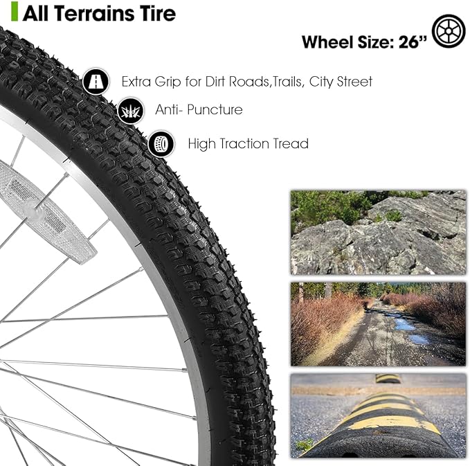 Hiland Full Suspension Mens Mountain Bike, 18 Speed, 26 Inch Wheel, Dual V Brake Bike for Men Womens Adult Bicycle