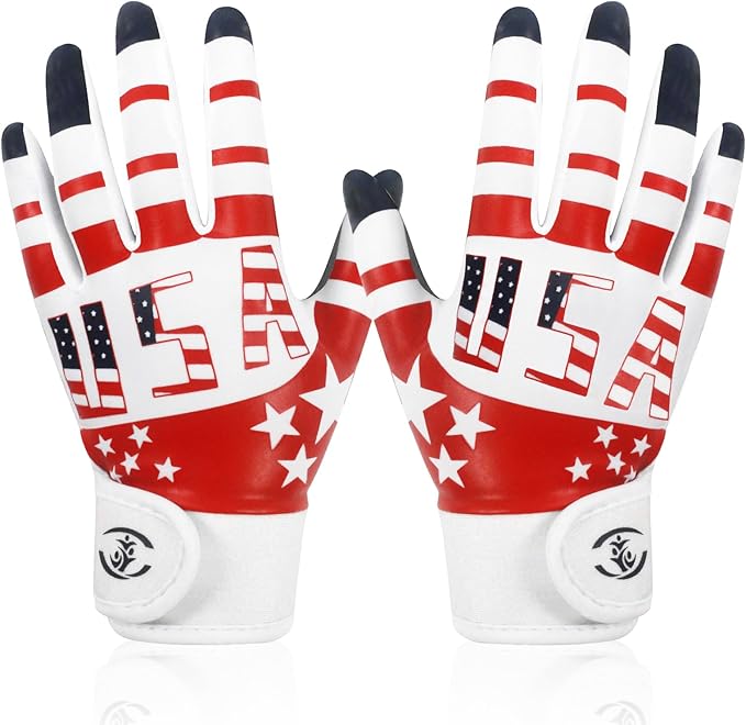 Youth Baseball USA Flag Glove American Flag Batting Gloves Comfortable Fit Breathable Durable Lightweight Design Junior Training Batting