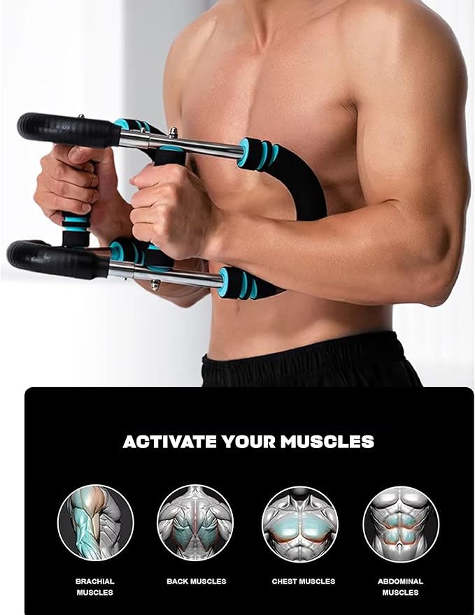 Twister Arm Trainer, Adjustable Twister Arm Chest Exerciser with 3 Settings & Workout Manual for Men & Women, Detachable Power Twister Home Fitness Equipment for Enhancing Upper Body Muscle – 40-90lbs