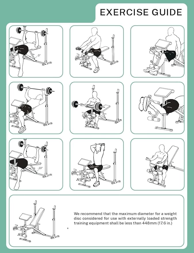 OPPSDECOR 900LBS Weight Bench Set with Squat Rack Preacher Curl Weight Bench with Leg Extension Bench Press Set Workout Bench for Home Gym Full Body Workout