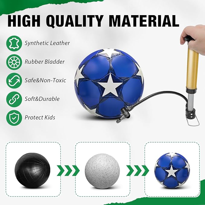 6 Pack Operation Deflated Christmas Soccer Ball with Pump for Child,Items Bulk Deals Soccer Balls,Classic Soccer Balls with Mesh Sport Bag Pump Needle for Shoebox Gift Fillers Charity Donations