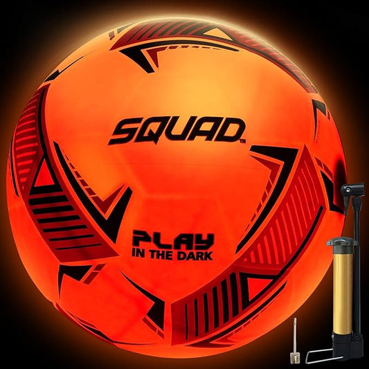 SQUAD Upgrade Rechargeable Glow in The Dark Soccer Ball - Light Up Soccer Ball Toys for Boys & Girls 8-15+ Year Old - Ideal Gifts for Kids, Teens
