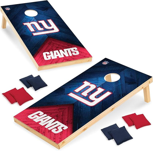 Wild Sports NFL Football 2' x 4' Regulation Size Solid Wood Cornhole Set with Direct Print HD Team Graphics Great Gift for Any Football Fan! Bean Bag Toss Family Outdoor Game
