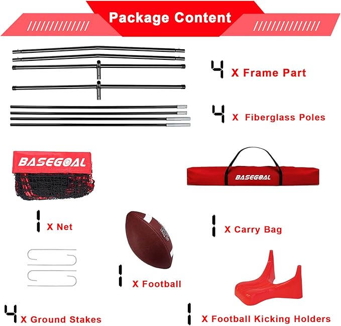 8ft Football Nets with 4 Target Pockets for Improving Accuracy Throwing