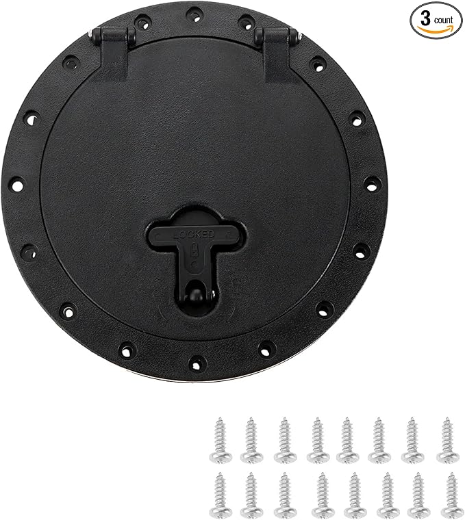 6/8/9 Inch Round Hatch Cover Deck Plate ABS Accessories Hatch Cover with Red Waterproof Bag for Kayak Boat Fishing Rigging