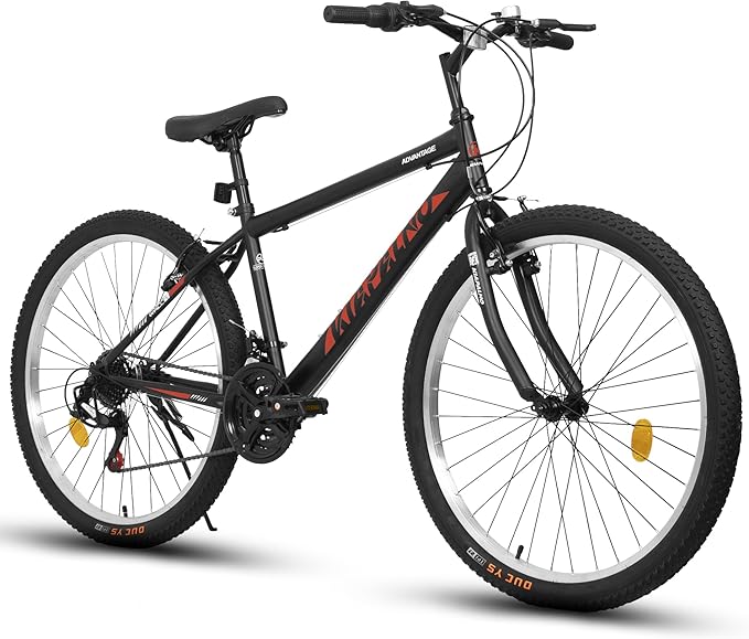 Mountain Bike 24 26 Inch, 21 Speeds Aluminum Frame/High-Carbon Steel Frame, Front Suspension Boys Girls Sport Bike, Adult Teens Bicycle for City Commuters, Summer Ride and Short Trip Camping