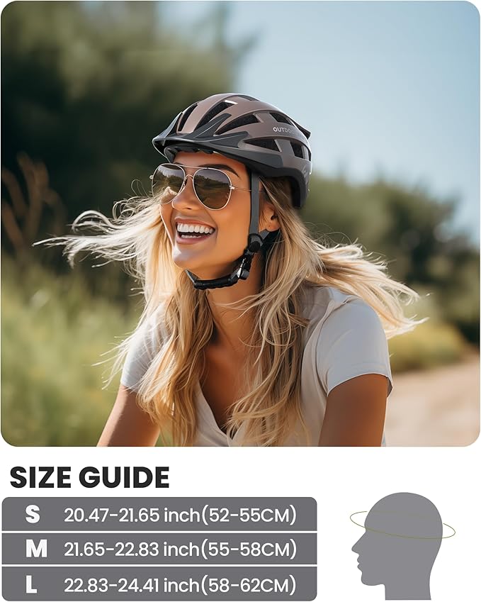 OutdoorMaster Gem II MIPS Bike Helmet with Light - Lightweight Cycling Helmet,Mountain Road Bicycle Helmet for Youth & Adult