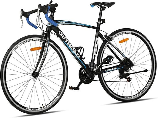 Road Bike 14-21Speed 700C Wheel with Light Aluminum Alloy Frame Commuter Bicycle with Dual Disc/V Brakes for Women and Men Black,White,Blue,Red