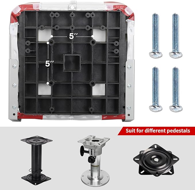 Two Tone Low Back Folding Boat Seat,White/Red