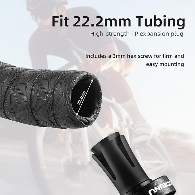 Bike Handlebar Bell - 80dB Loud Aluminum Alloy End Plug Bell for Road & Mountain Bicycles | 18-25mm Compatible | Waterproof & Lightweight 65g