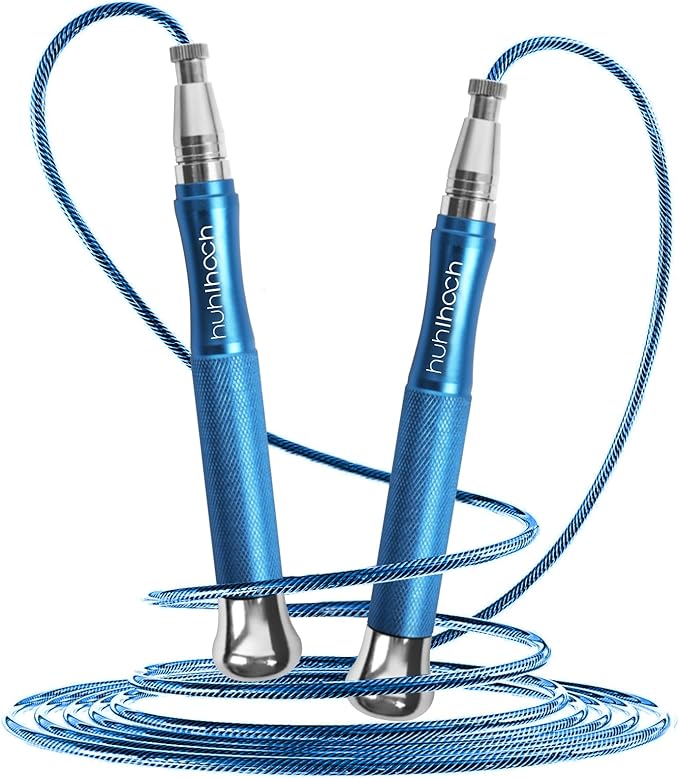 Speed Weighted Jump Rope with Secure Lock Mechanism, 360° Smooth Swivel, Non-Slip Matte Textured Handles, Features 2 Performance Cords for Effective Fitness Workouts