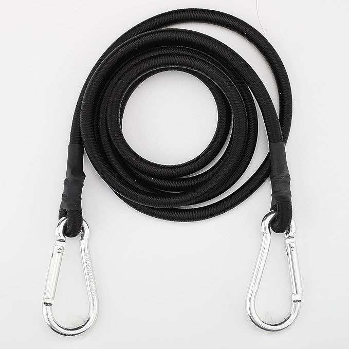 ZHOUBIN 72 Inch Black Bungee Cords with Carabiner Hooks, 4Pcs