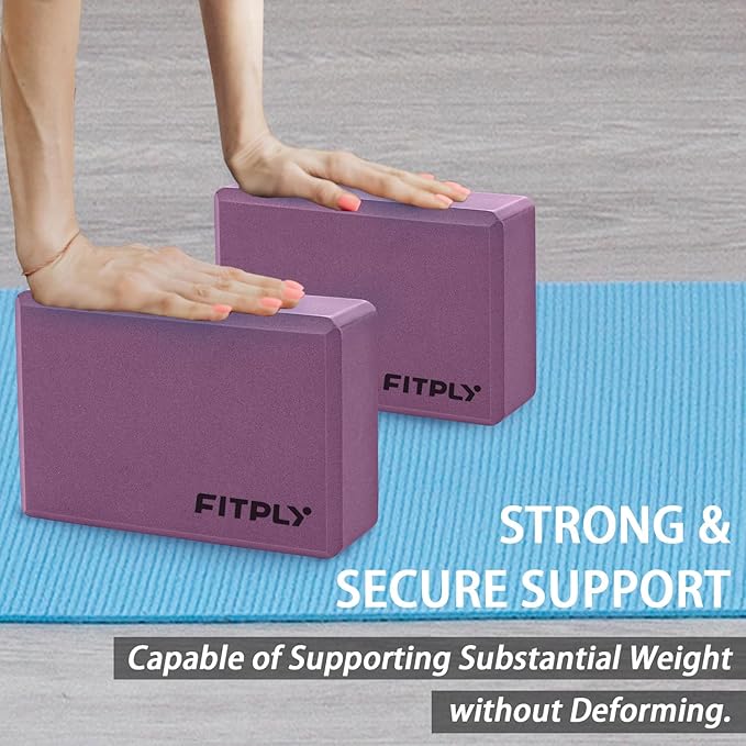 Yoga Blocks 2 Pack - Non-Slip Yoga Brick & Foam Blocks Yoga Set, High-Density Pilates Block for Stretching, Meditation, and Exercise Blocks Foam, Ideal for Deep Poses