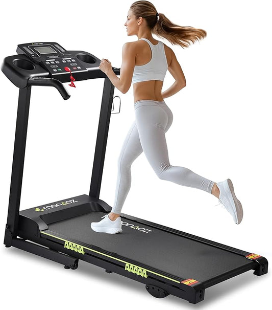 Treadmills for Home, Treadmill with Manual Incline, 3.0HP Folding Electric Treadmil, 18" Wide Running Machine with Bluetooth Speaker & Pulse Monitor, 300 LBS Weight Capacity