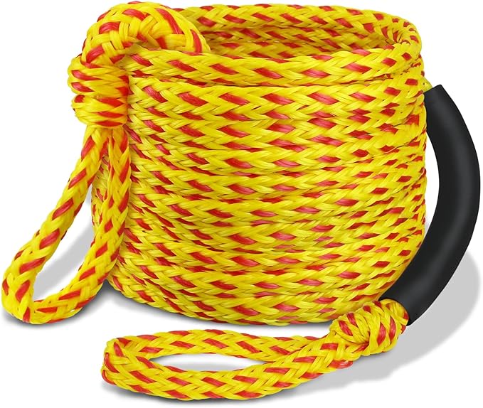 Boat Tow Rope 60ft 3-6K, Floating Ropes for Towable Tubes，Watersport Accessories