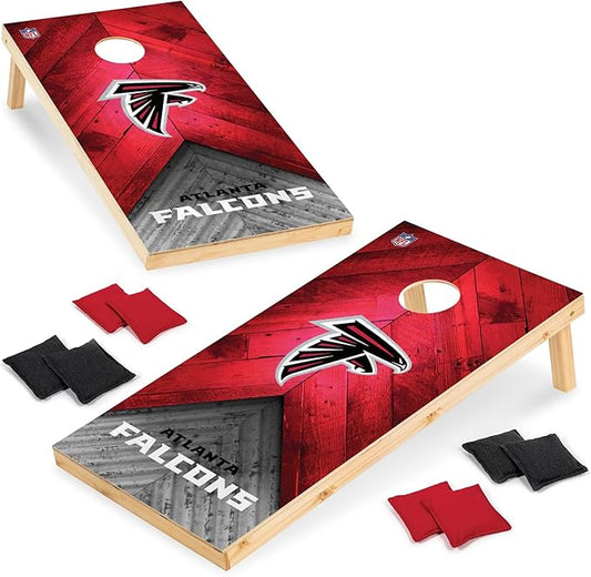 Wild Sports NFL Football 2' x 4' Regulation Size Solid Wood Cornhole Set with Direct Print HD Team Graphics Great Gift for Any Football Fan! Bean Bag Toss Family Outdoor Game