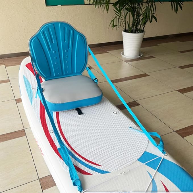 Kayak Seat Inflatable Adjustable Strap with Backrest Paddle for Kayaks Rafting