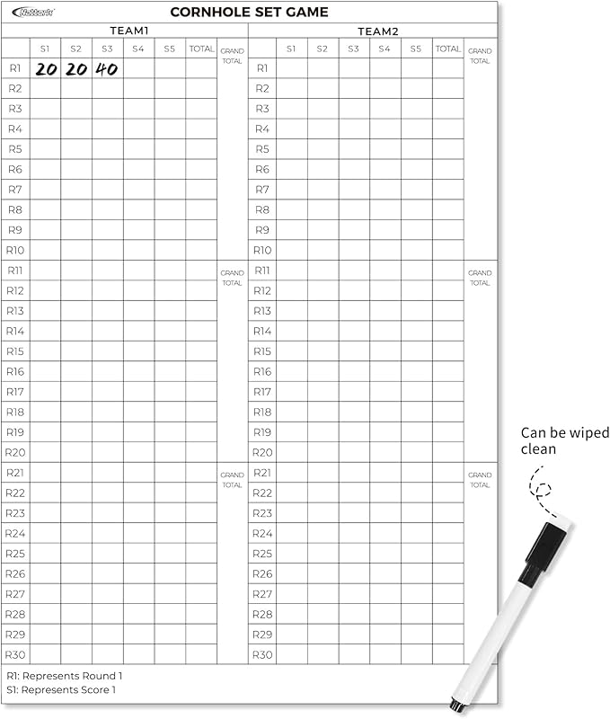 Portable Cornhole Set PVC Framed Corn Holes Outdoor Game Set with 2 Cornhole Boards, 8 Cornhole Bean Bags and Carrying Case, Camping Games Indoor Outdoor for Kids and Adults, Travel Camping Accessory