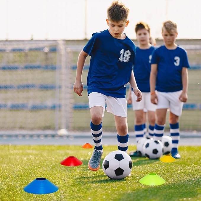 35/65 PCS Agility Soccer Cones for Training, Reusable Sports Cones for Drills with Mesh Bag, Training Cones for Soccer Practice, Football, Basketball - Disc Cones Training Equipment