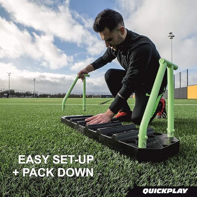 QUICKPLAY Replay Station Soccer Rebound Board - Portable Dual Surface Rebounder with Adjustable Angle - Soccer Training Equipment for Control, Passing Practice
