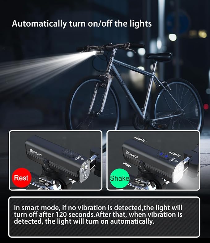 TOWILD DLite1800 Bike Lights for Night Riding 1800LM Dual Light Source System,Super Bright Front Bicycle Light Waterproof Bike Headlight for Mountain,Road,Commuter Cycling -Fits All Bikes