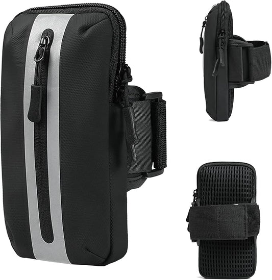 Running Phone Holder Armband, iPhone Arm Bands for Exercise, Running Arm Bands for Cell Phone, Phone Purse Cell Phone Holder for Walking (Black)