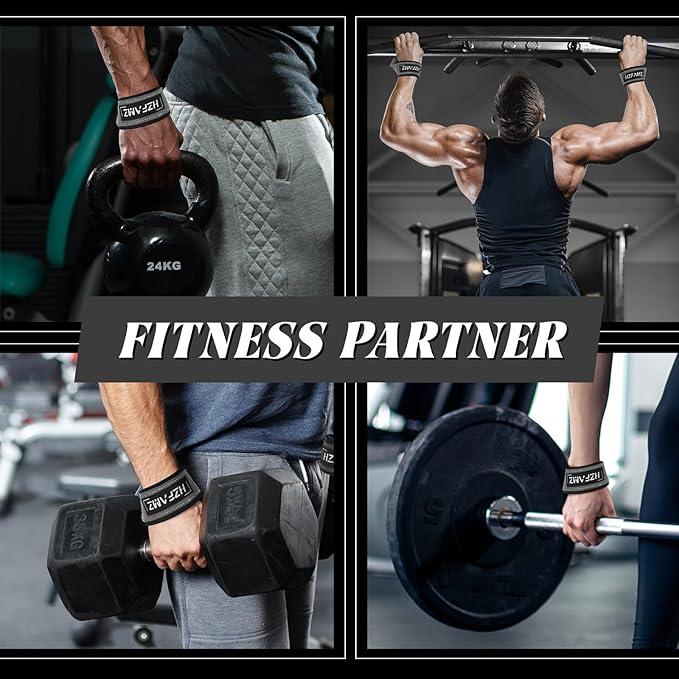 Lifting Straps, Lifting Wrist Straps for Weightlifting, Weightlifting Straps with Padded Neoprene, Gym Straps for Strength Training, Bodybuilding, Weight Lifting Straps for Men and Women